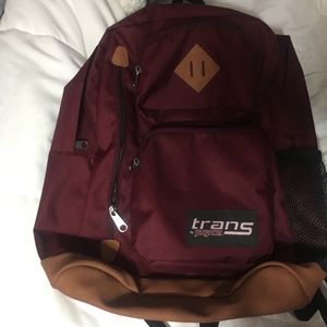 Maroon jansport backpack with laptop sleeve
